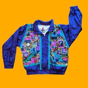 1990 vintage retro purple  celestial wind breaker